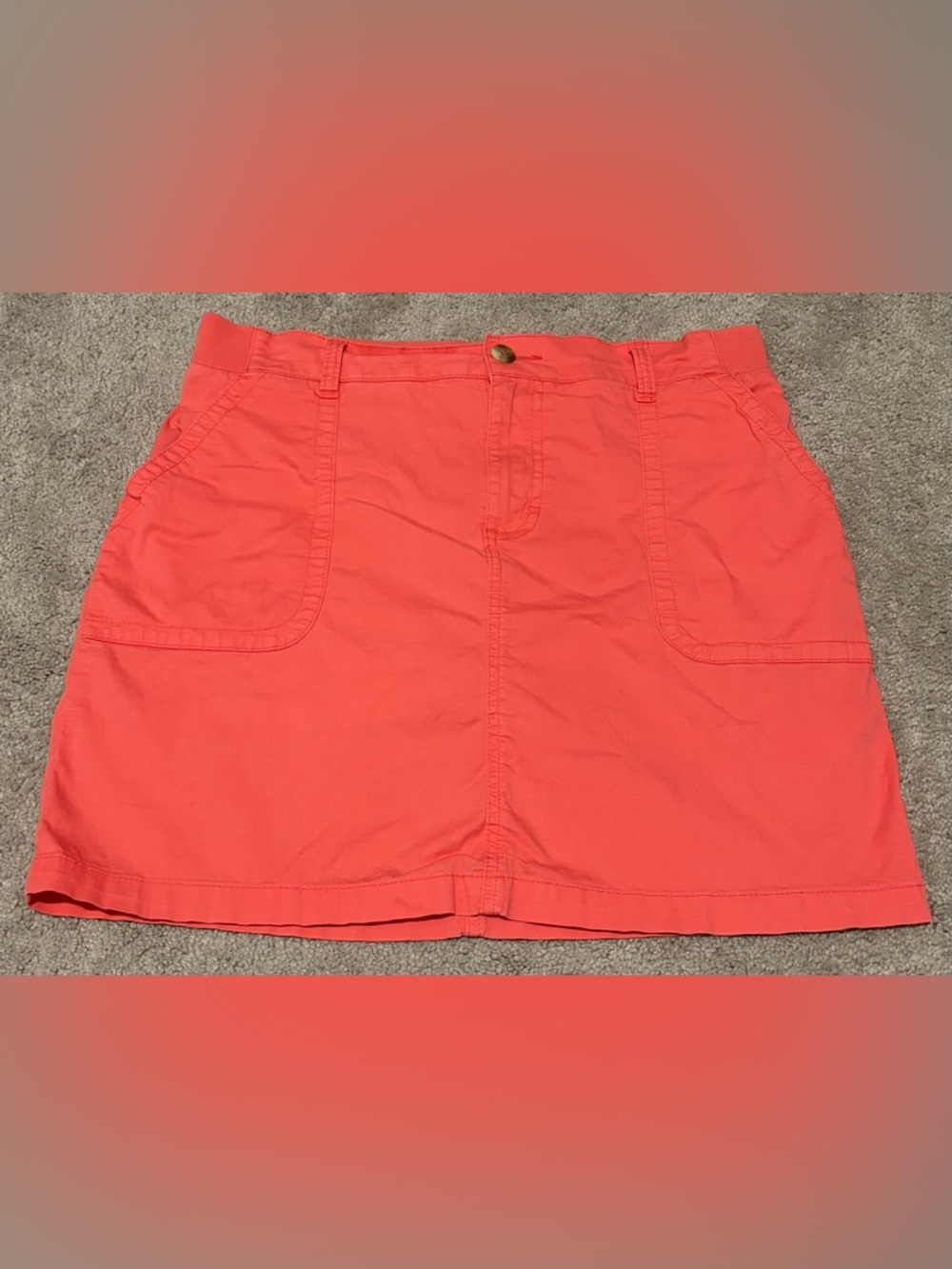 Lee Mid Rise Coral Pink Women's Size 12 Skort Elastic Waist Flat Front Pockets